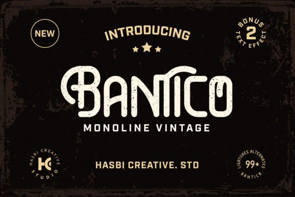 Bantico: The Vintage Monoline Typeface for Handmade Brands